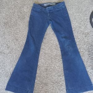 Pre-owned Navy Express Flare bottom jeans Size 8